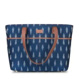 ZOUK Blue Printed Large Tote Bag-image-18