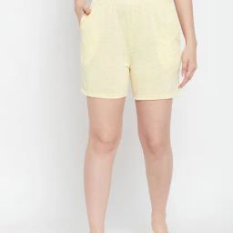 Clovia Yellow Cotton Shorts-image-38