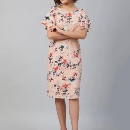 Rare Peach Floral Print Midi Dress-picture-29