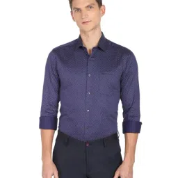 Arrow Dark. Blue Cotton Slim Fit Printed Shirt-picture-21