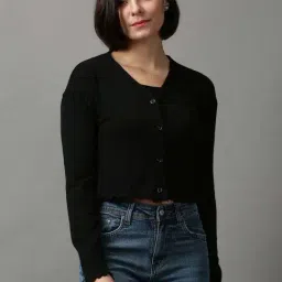 SHOWOFF Black Comfort Fit Sweater-23