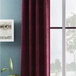 Bianca D`ROMANIO Maroon Faux Silk 5 Ft. Window Curtain-47