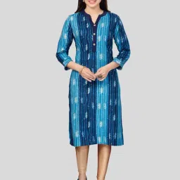 Saree Swarg Blue Printed Straight Kurta-image-10