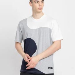 Adidas Multi Cotton Slim Fit Colour Block Sports T-Shirt-image-87