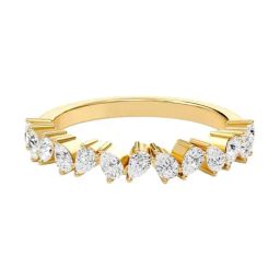 SHINE ETERNAL Lab Grown Diamond 18k (750) Yellow Gold Pendeloque Wedding Band for Women-picture-8