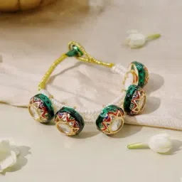 Curio Cottage Kundan & Enamel Dome Bracelet-image-44