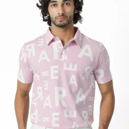 Rare Rabbit Purple Regular Fit Print Polo T-Shirt-image-34