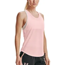 Under Armour Pink Polyester Slim Fit T-Shirts-picture-0