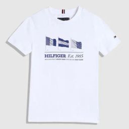 TOMMY HILFIGER Boys White Cotton Printed T-Shirt-image-36