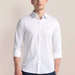 U.S. Polo Assn. White Cotton Regular Fit Shirt-image-62