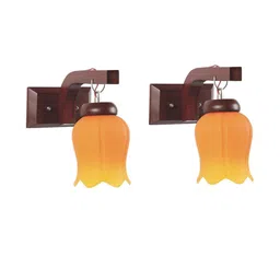 Somil Premium Designer Glass Wall / Night Lamp Elegant & Stylish Dcor Accent for Modern Interiors, color- Orange, Yellow, Size:- 18.5 X 28.5 X 29 CM-image-86