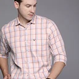 Allen Solly Sport Cutaway Collar Textured Checked Pure Cotton Casual Shirt-image-17