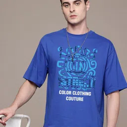 Moda Rapido Graphic Printed Round Neck Drop Shoulder Cotton T-shirt-picture-47