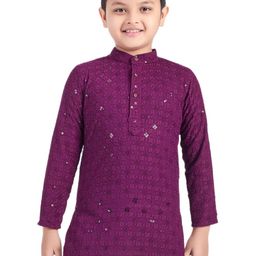 SQS Cotton Sequin Kurta for Kids and Boys-image-3