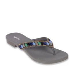 Metro Women's Gun Metal Thong Sandals-image-83