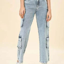 Coolsters by Pantaloons Girls Light Blue Cotton Solid Jeans-image-90