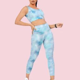 Enamor Blue Printed Tights-image-83