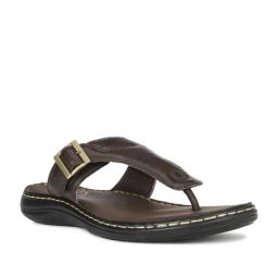 Bata Men's BORDEN Brown T-Strap Sandals-image-66