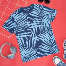Pantaloons Junior Boys Blue Cotton Tropical T-Shirt-picture-35