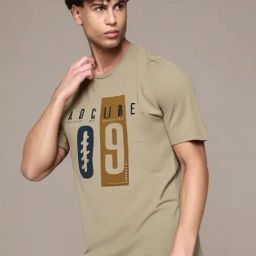 Vimal Jonney Beige Regular Fit Printed T-Shirt-picture-1