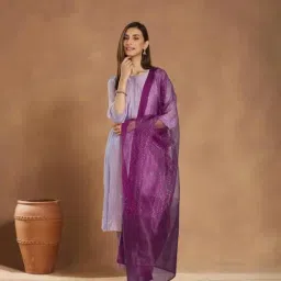 Fabindia Purple Silk Blend Hand Woven Dupatta-picture-46