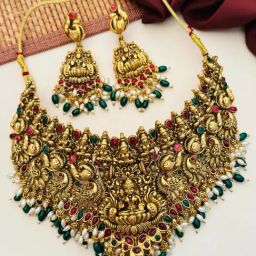 Abdesigns Gold-Tone Plated Statement Necklace & Earring Set image 2