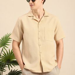 Mast & Harbour Self Design Textured Casual Shirt-image-56