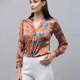 PURYS Red Floral Print Shirt-62