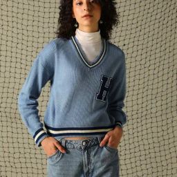 Hubberholme Blue Self Design Sweater-picture-27