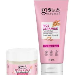 Globus Naturals Rice & Suagr Revival Face Scrub & Rice Ceramide Peel Off-Mask Combo-image-55