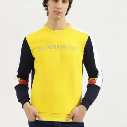 United Colors of Benetton Yellow Cotton Blend Regular Printed Sweatshirt-picture-8