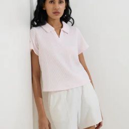 Studiofit by Westside Pink Textured Cotton-Blend T-Shirt-picture-23