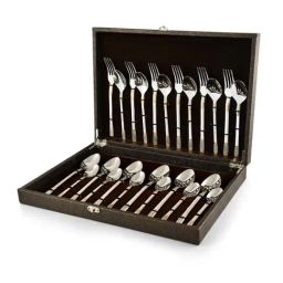 FnS Celebration Silver & Gold Stainless Steel Cutlery - Set of 24-35