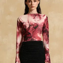 KAZO Red Printed Top-image-80
