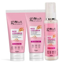 Globus Naturals Rice Ceramide Radiance Face Wash, Ayurvedic Face Toner & Peel Off-Mask Combo-image-89