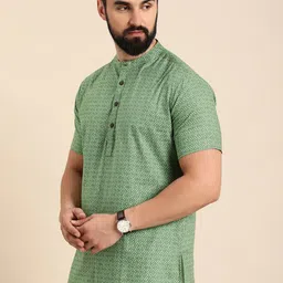 Anouk Men Geometric Printed Block Print Kurta-33