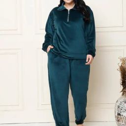 TAG 7 Green Velvet Relaxed Fit Lounge Wear-43