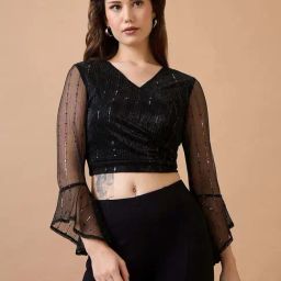 Globus Black Slim Fit Embellished Top-picture-15