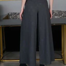 Odette Grey Self Pattern Flared Pants image 2