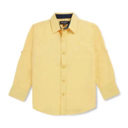Gini & Jony Kids Yellow Solid Full Sleeves Shirt-image-40