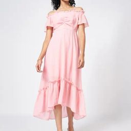 Honey By Pantaloons Pink Georgette Slim Fit  Casual Dresses-picture-30
