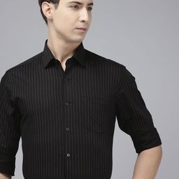 Arrow Manhattan Slim Fit Striped Pure Cotton Formal Shirt-picture-39