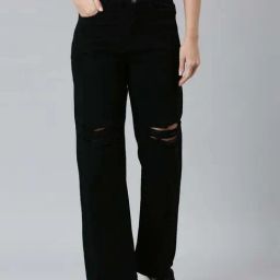 ZHEIA Black Plain Jeans-image-113
