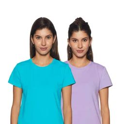 COLOR CAPITAL Blue & Lavender Regular Fit T-Shirt (Pack Of 2)-picture-2