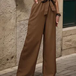 DressBerry Women Textured Straight Fit Trousers-image-40