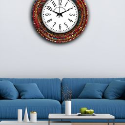 OLIVE TREE White & Black Printed Round Shaped Contemporary Wall Clock-14