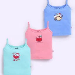 MooNKids Infants Pack Of 3 Printed Pure Cotton Vests R1-MK_Slip_3 dep blu p.blu pnk-31