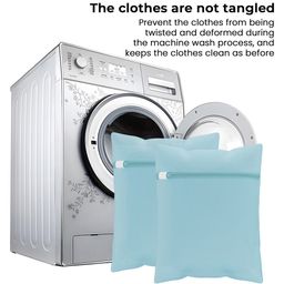 Kuber Industries Blue 6 Pieces Reusable Rectangular Durable Laundry Bags With Zipper image 2