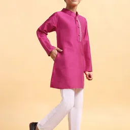 Mera Rang Boys Embroidered Thread Work Regular Kurta with Pyjamas image 5