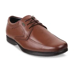 Metro Men Tan-Brown Solid Leather Formal Derbys-image-50